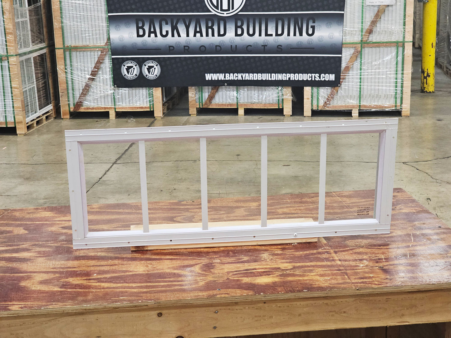 29x10 Transom White Flush Mount Shed Window