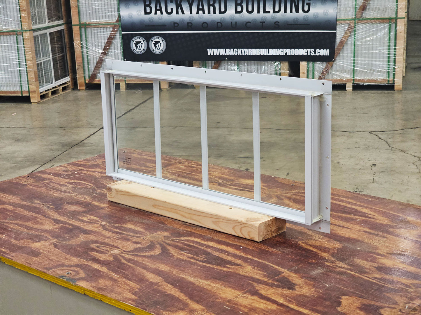 23x10 Transom White Flush Mount Shed Window