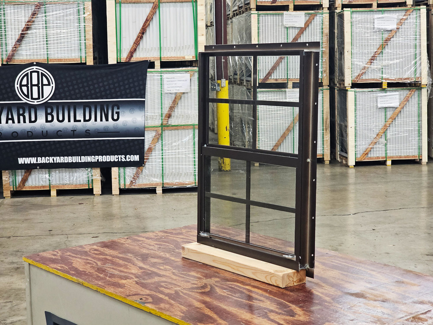 18x23 Brown Flush Mount Shed Window