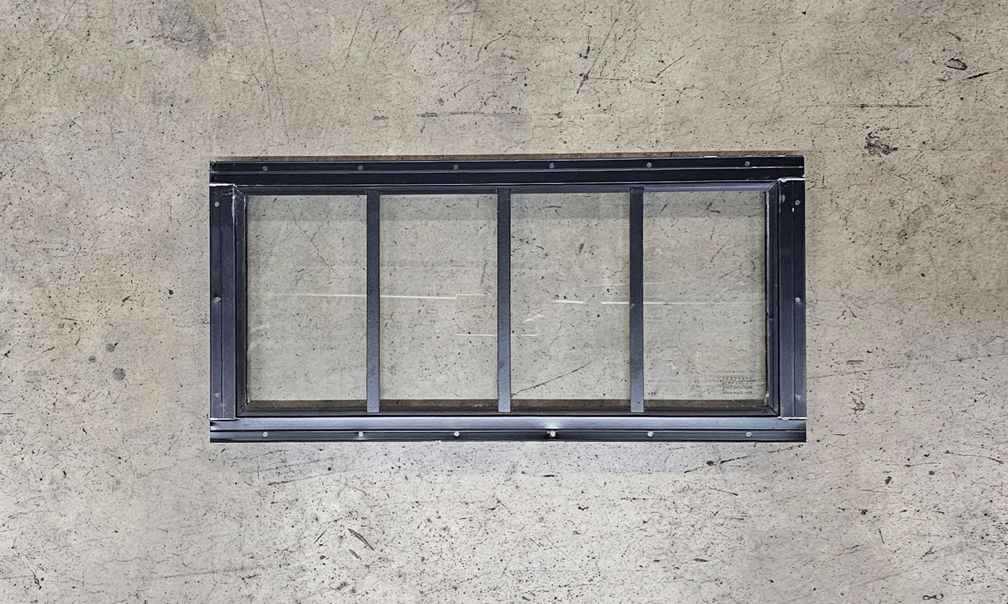 24x10 Transom Black Flush Mount Shed Window