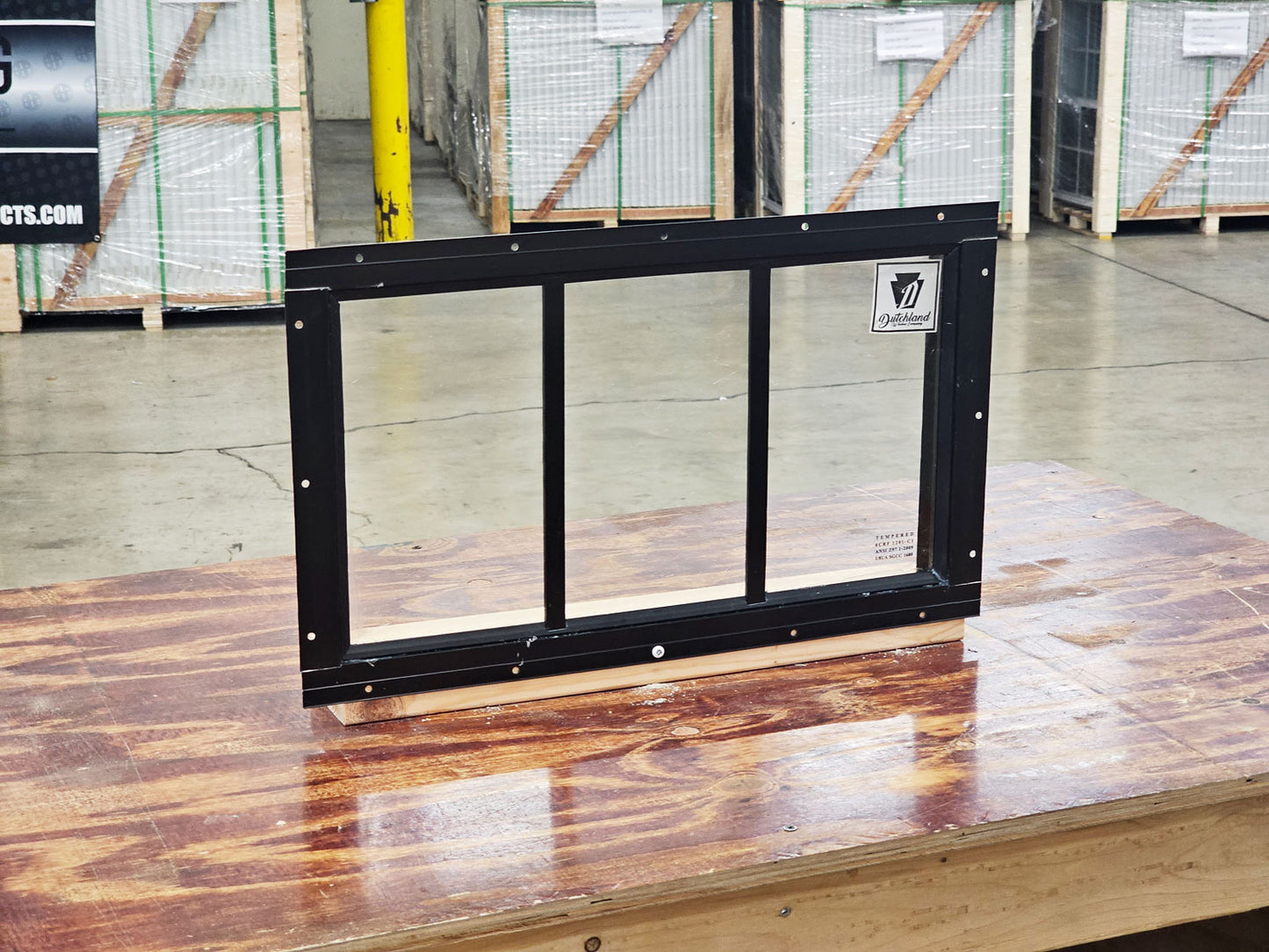 18x10 Transom Black Flush Mount Shed Window