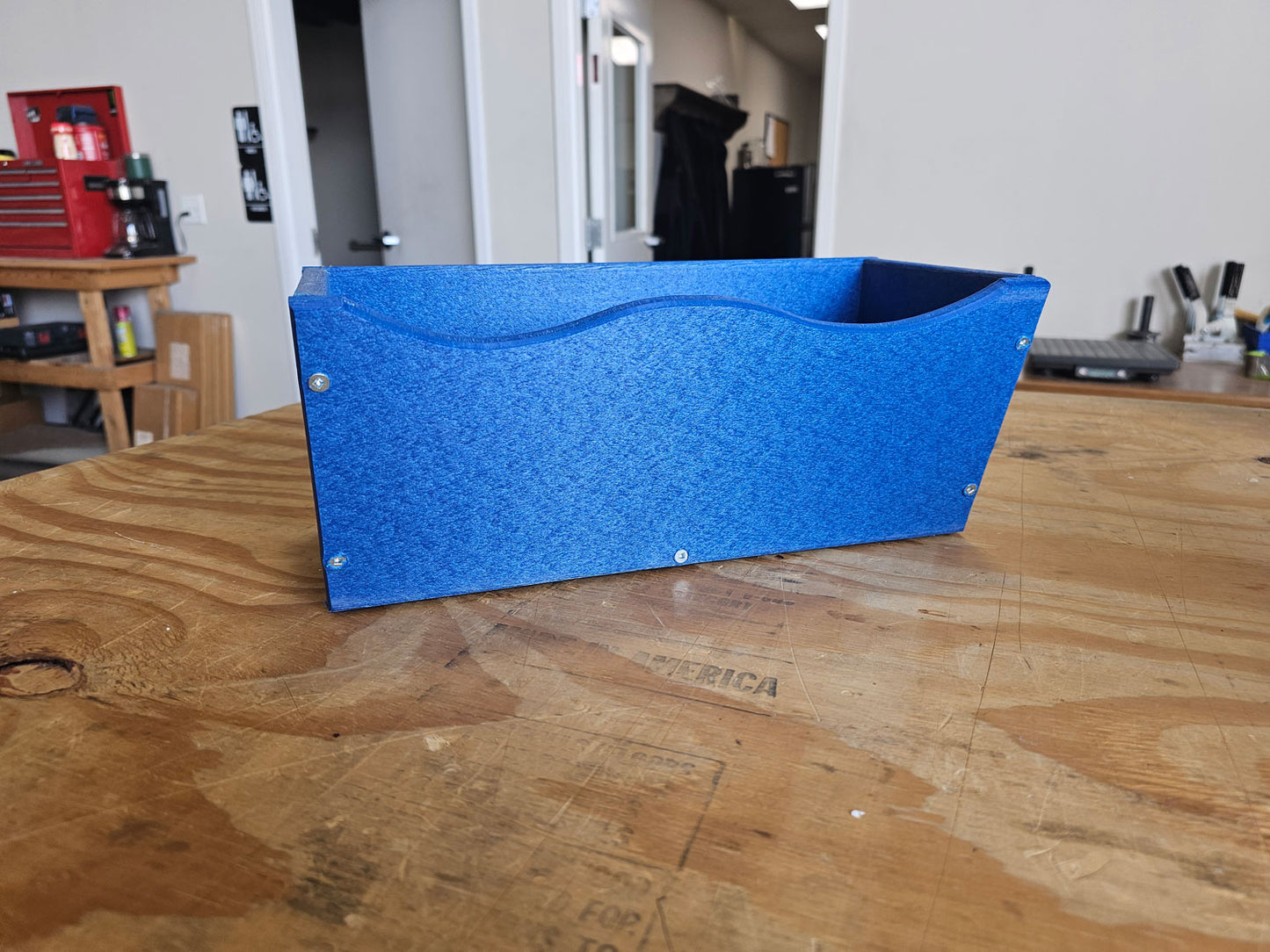 14" Bright Blue Flower Box | Scallop