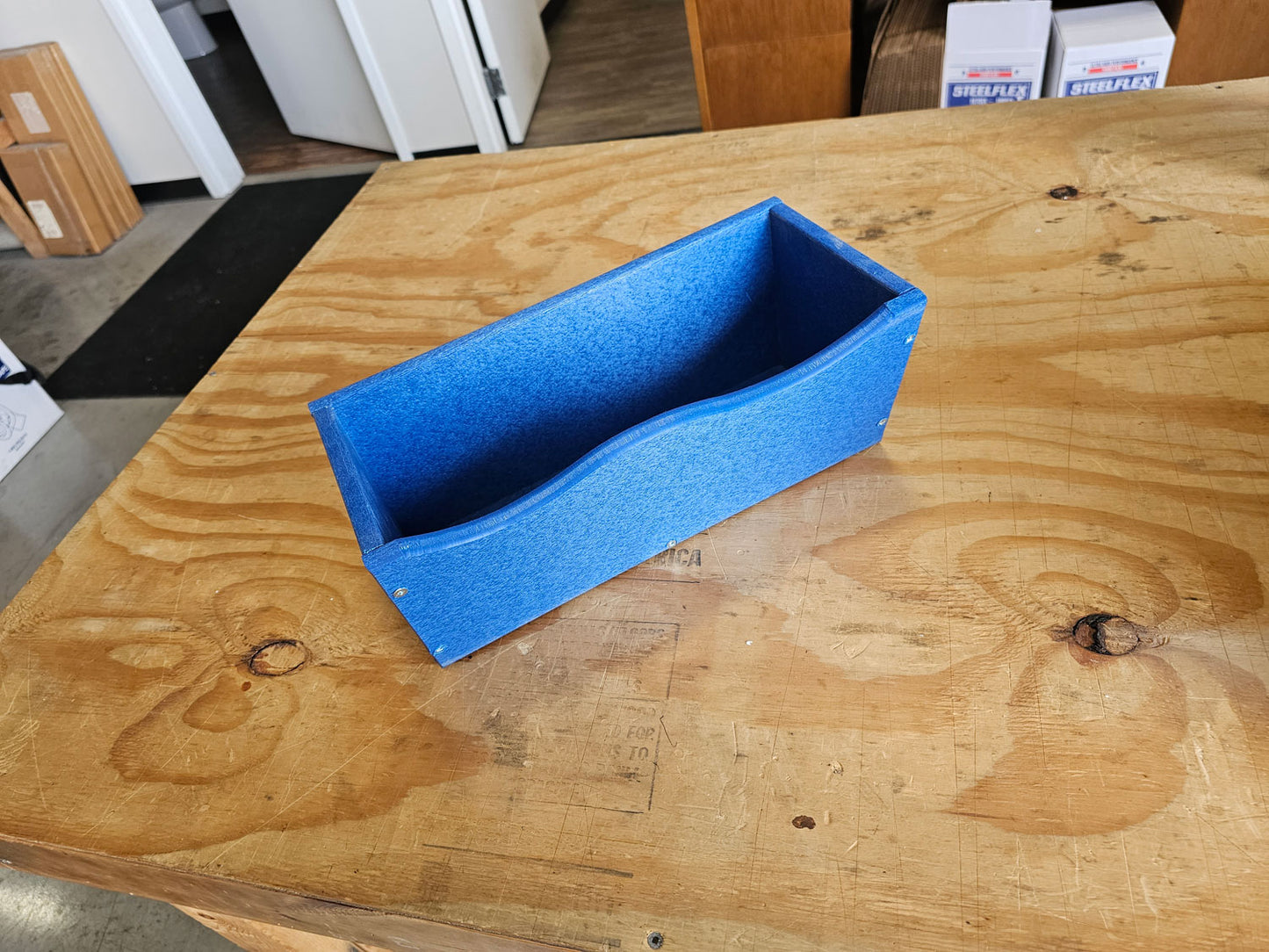 14" Bright Blue Flower Box | Scallop