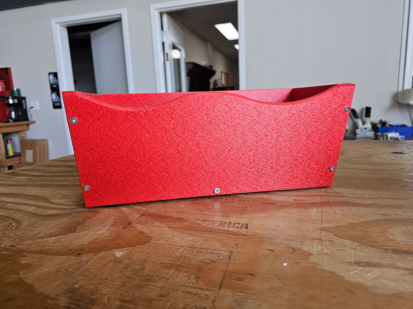 14" Bright Red Flower Box | Scallop