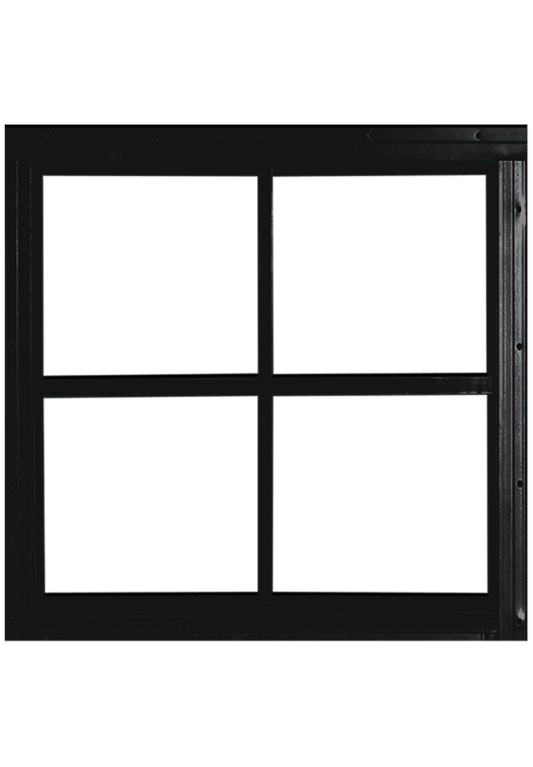 24" Picture Black Flush Mount Shed Window