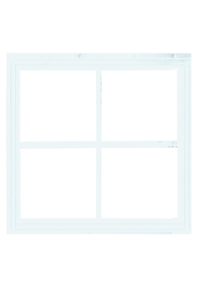 24" Picture White Flush Mount Shed Window