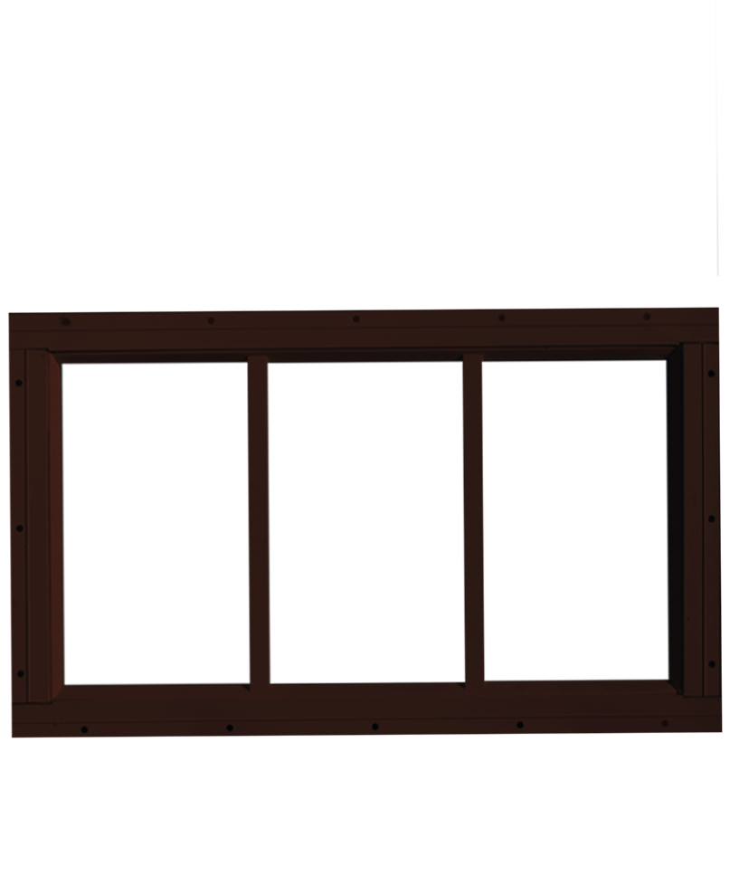 18x10 Transom Brown Flush Mount Shed Window