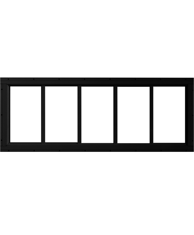 29x10 Transom Black Flush Mount Shed Window