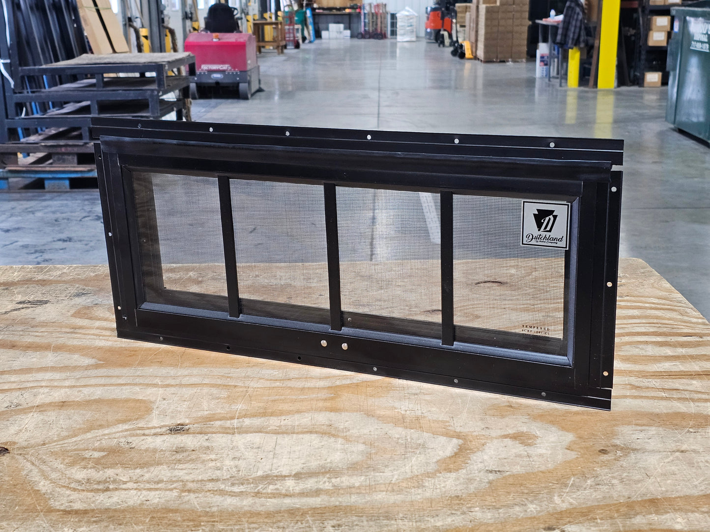 24x10 Push Out Black Flush Mount Shed Window