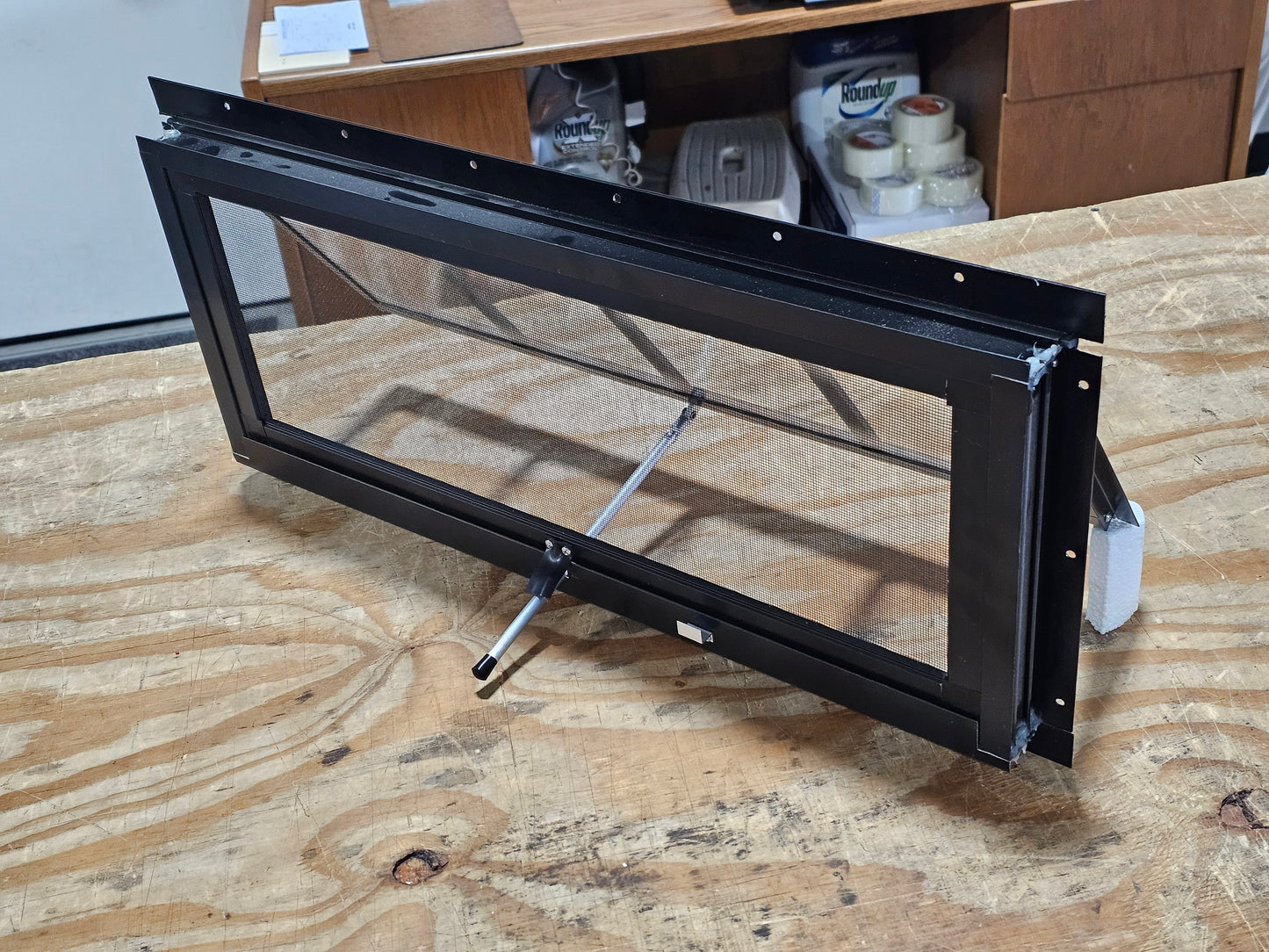24x10 Push Out Black Flush Mount Shed Window