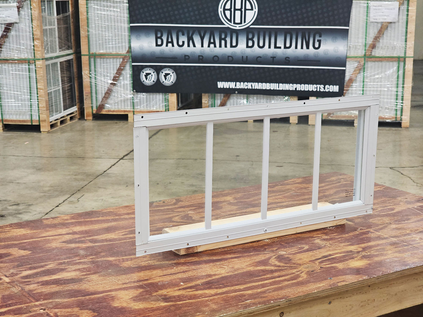 23x10 Transom White Flush Mount Shed Window