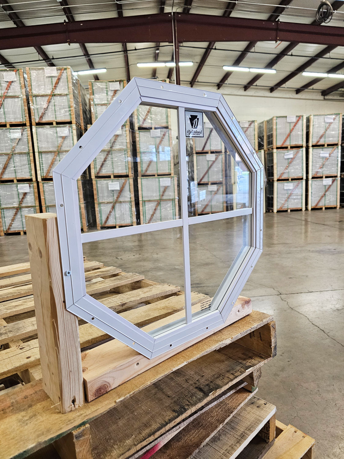 18" Octagon White Flush Mount Shed Window