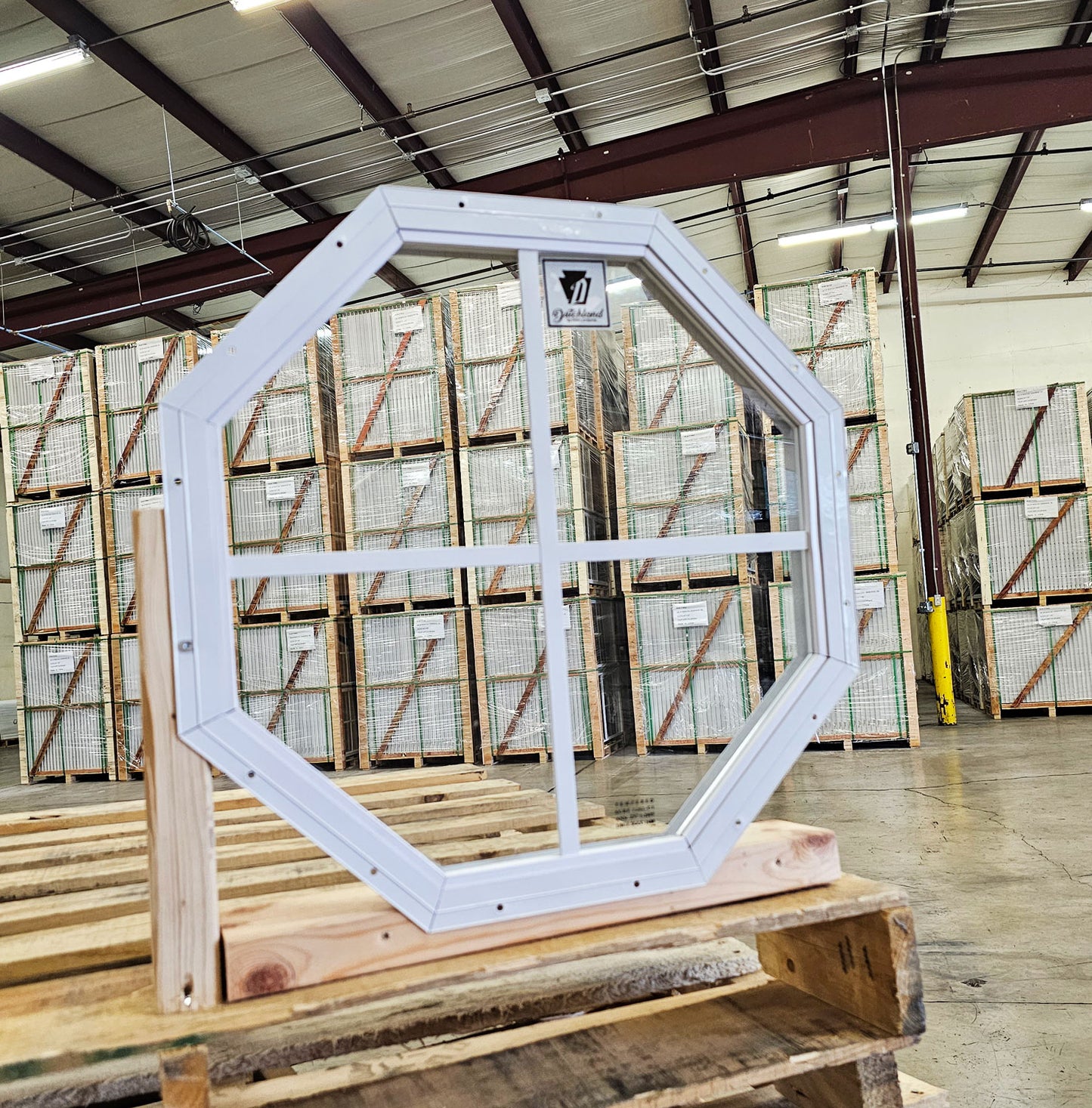 18" Octagon White Flush Mount Shed Window