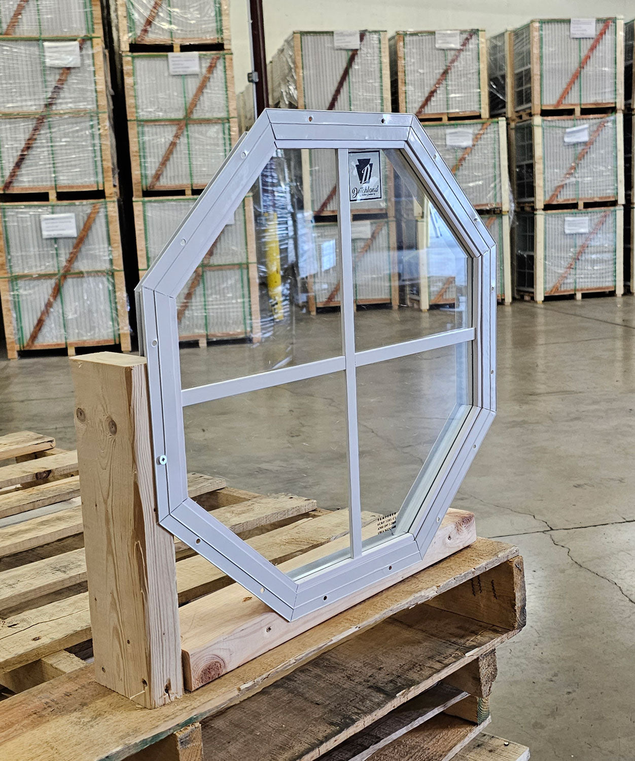 18" Octagon White Flush Mount Shed Window