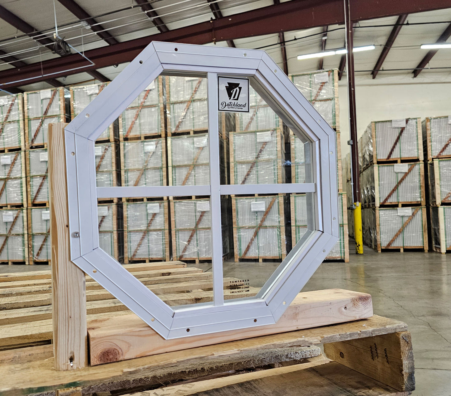 14" Octagon White Flush Mount Shed Window