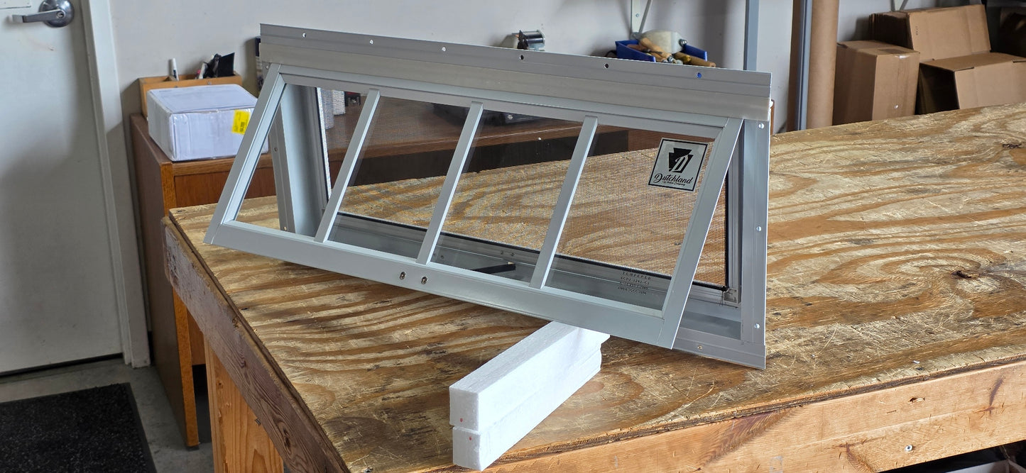 30x10 Push Out White Flush Mount Shed Window