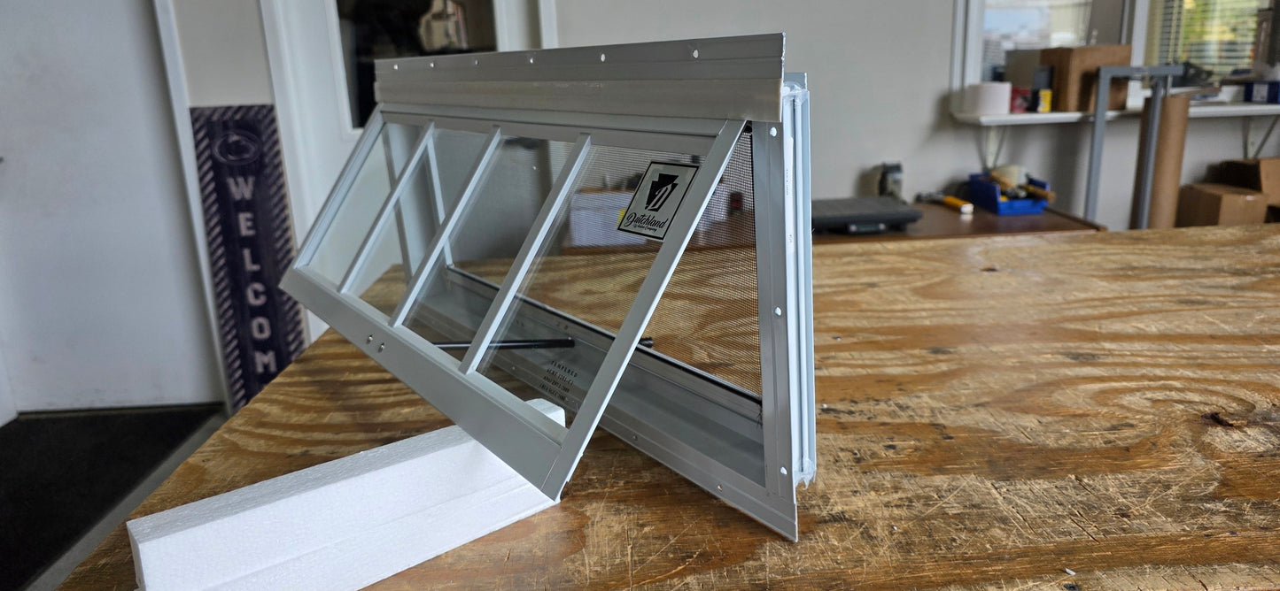 30x10 Push Out White Flush Mount Shed Window