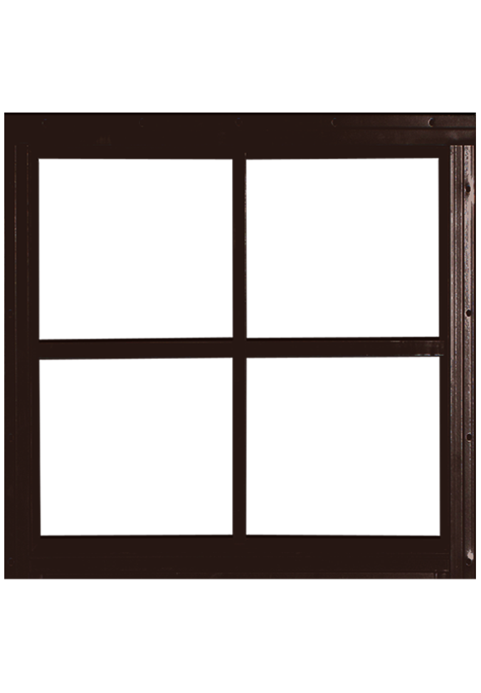 24" Picture Brown Flush Mount Shed Window