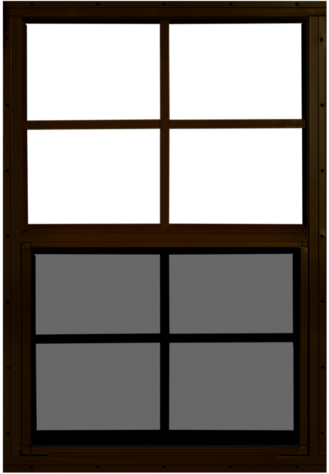 18x27 Brown Flush Mount Shed Window