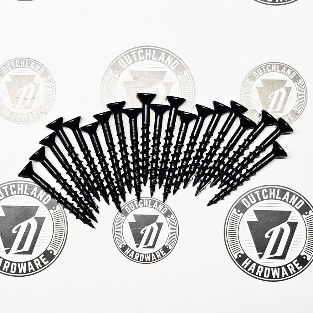#8 1.5" Black Hinge/Latch Mounting Screws - (20) Pack