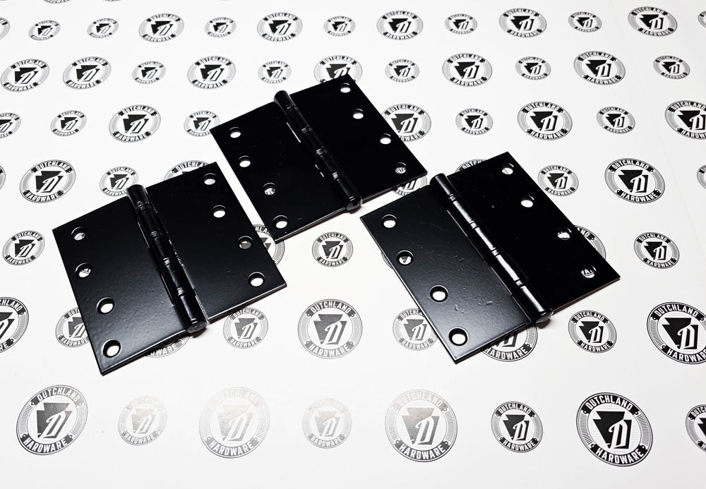 4.5" Black Butt Door Hinges - (3) Pack