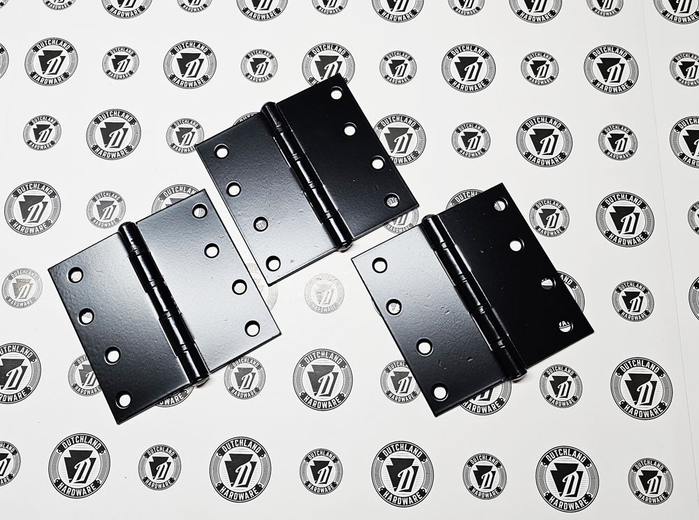 4.5" Black Butt Door Hinges - (3) Pack