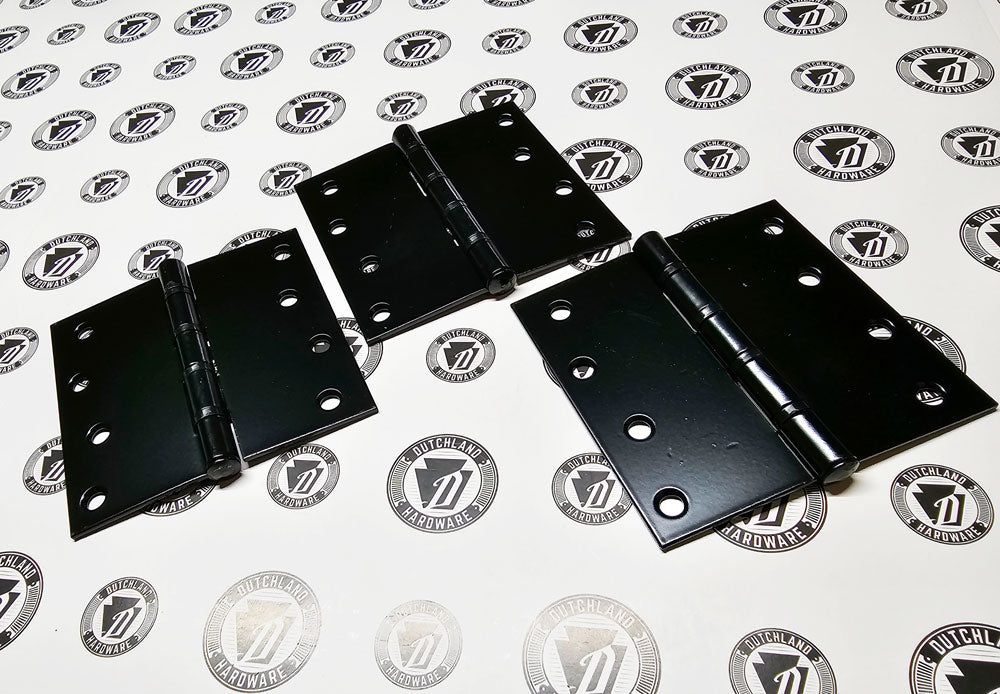 4.5" Black Butt Door Hinges - (3) Pack